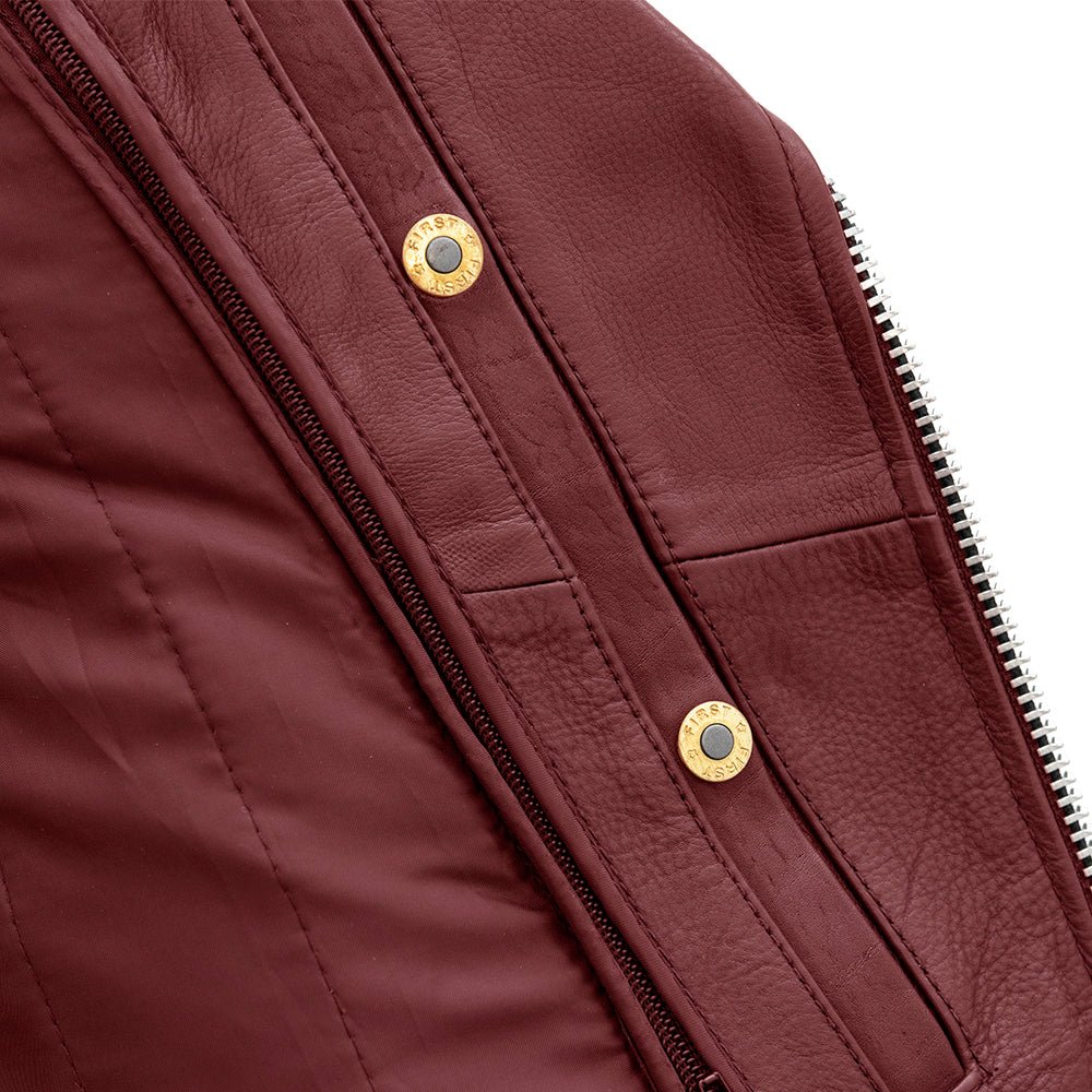 Popstar Women's Motorcycle Leather Jacket - Oxblood Women's Leather Jacket Jackets