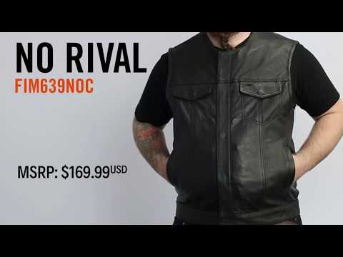 No Rival - Men's Motorcycle Leather Vest Men's Leather Vest Vests