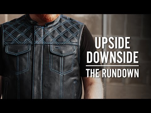 Men's Upside Club Style Leather Motorcycle Vest