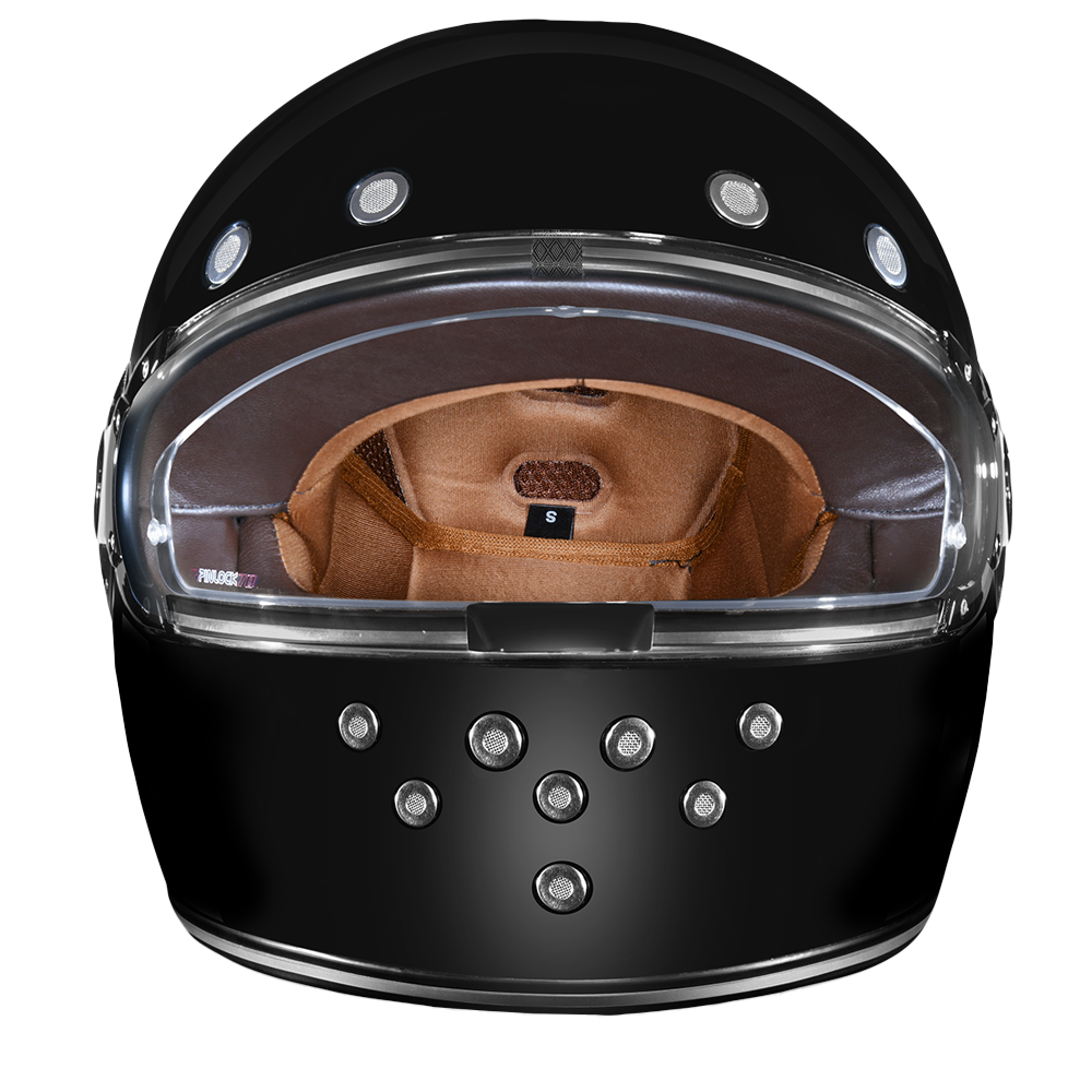 DOT Daytona Retro Full Face Motorcycle Helmet: Vintage Style for Men, Women, & Youth - Hi-Gloss Black w/ Chrome Accents RETRO Daytona Helmets
