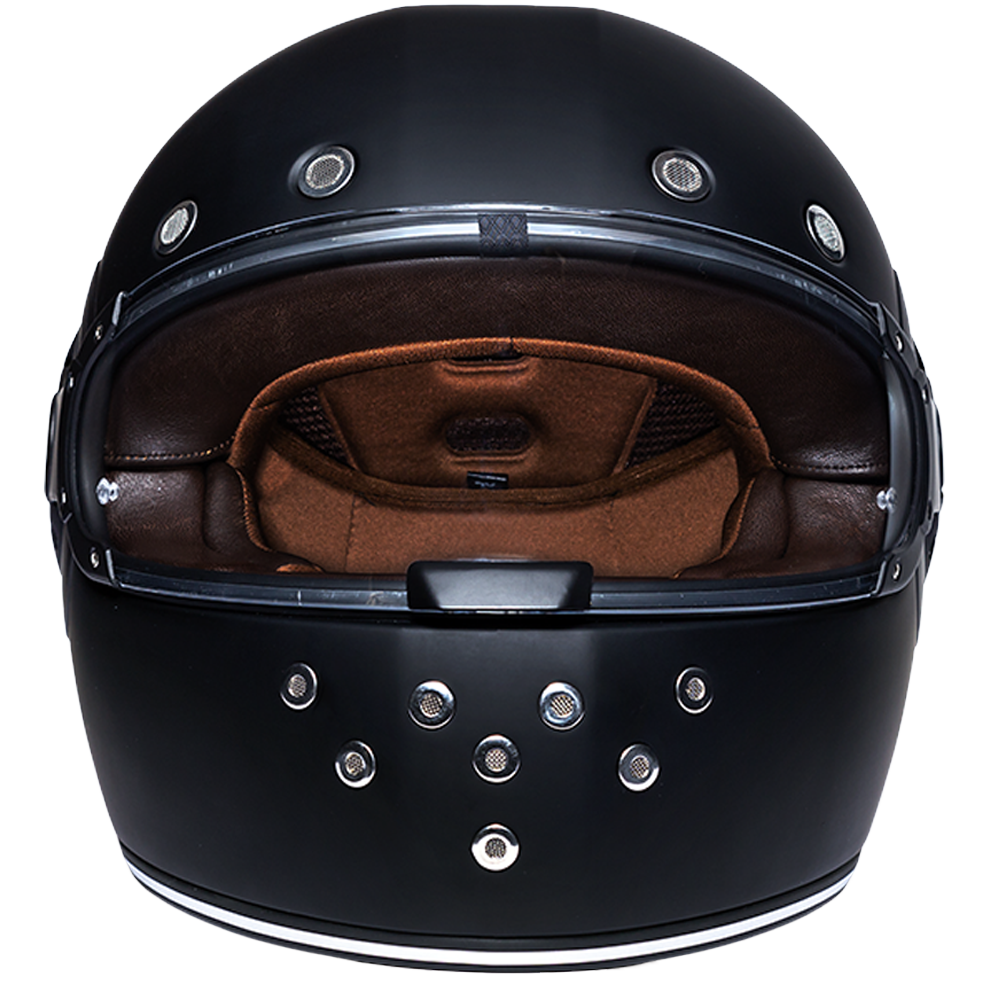 DOT Daytona Retro Full Face Motorcycle Helmet: Vintage Style for Men, Women, & Youth - Dull Black W/ Dull Black Accents RETRO Daytona Helmets
