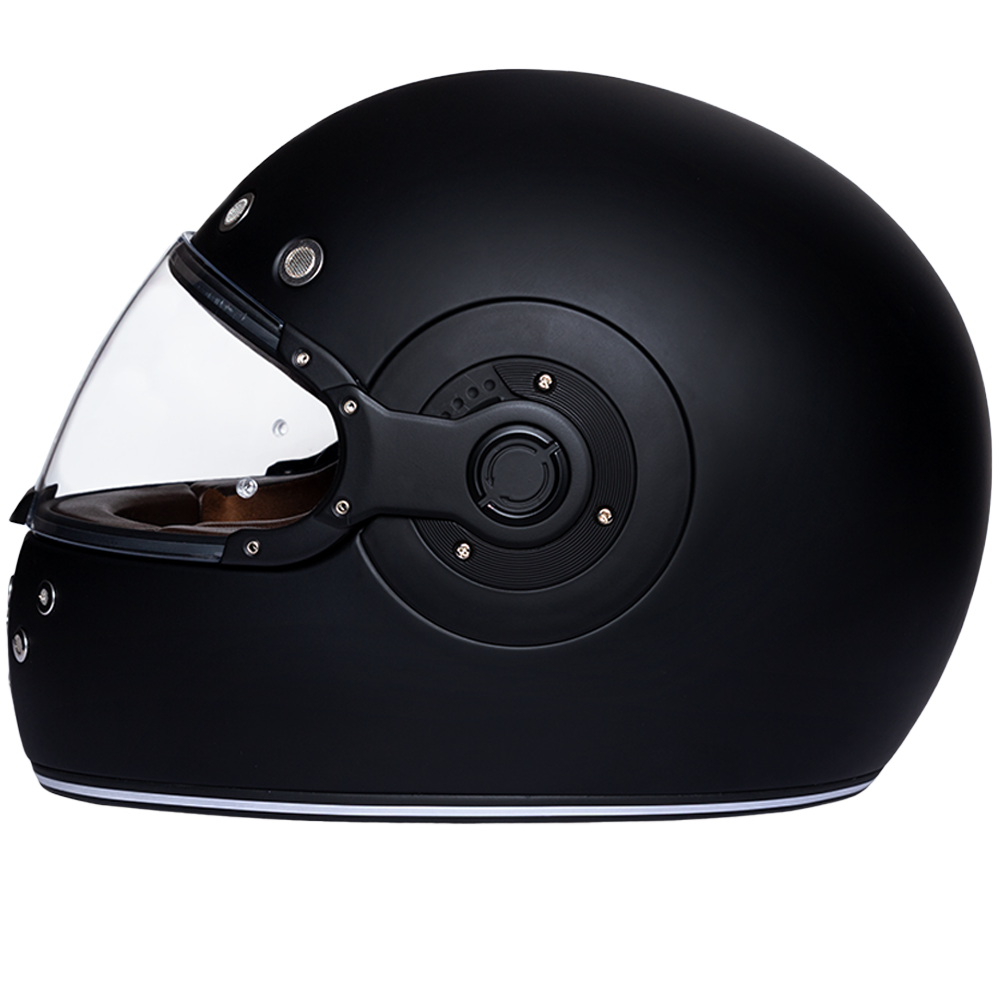 DOT Daytona Retro Full Face Motorcycle Helmet: Vintage Style for Men, Women, & Youth - Dull Black W/ Dull Black Accents RETRO Daytona Helmets