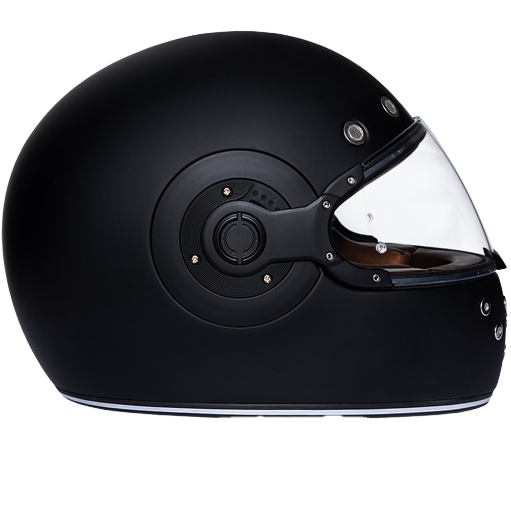 DOT Daytona Retro Full Face Motorcycle Helmet: Vintage Style for Men, Women, & Youth - Dull Black W/ Dull Black Accents RETRO Daytona Helmets