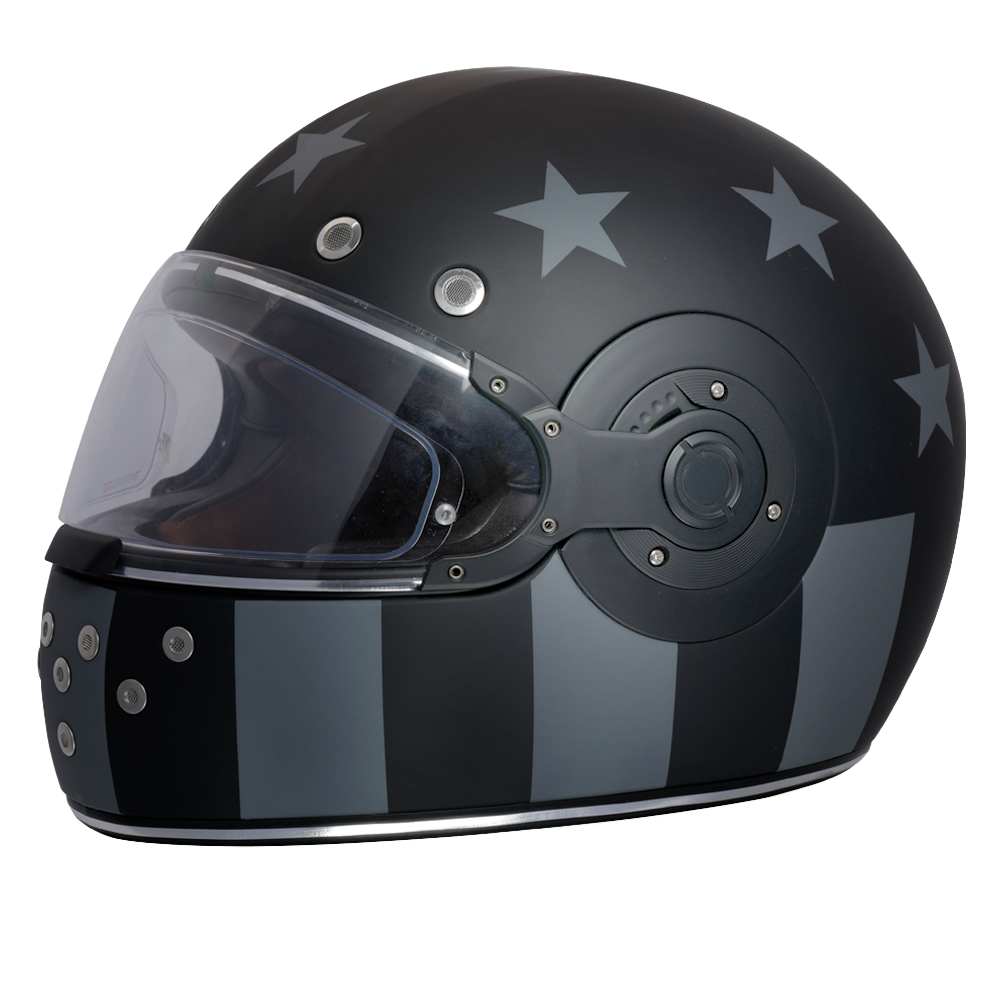 DOT Daytona Retro Full Face Motorcycle Helmet: Vintage Style for Men, Women, & Youth - W/ Captain America Stealth RETRO Daytona Helmets