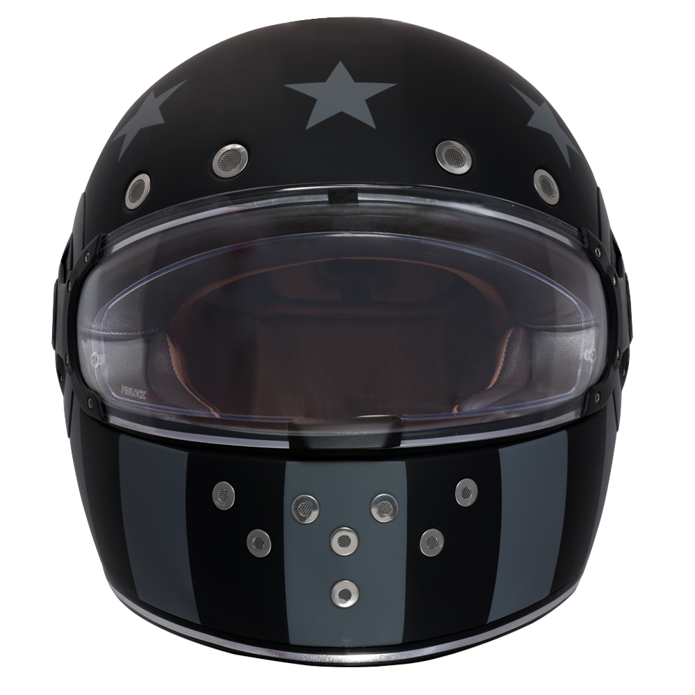 DOT Daytona Retro Full Face Motorcycle Helmet: Vintage Style for Men, Women, & Youth - W/ Captain America Stealth RETRO Daytona Helmets