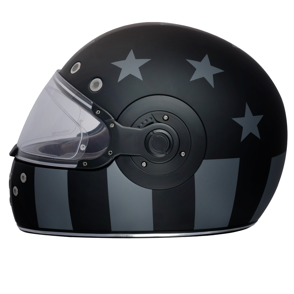 DOT Daytona Retro Full Face Motorcycle Helmet: Vintage Style for Men, Women, & Youth - W/ Captain America Stealth RETRO Daytona Helmets