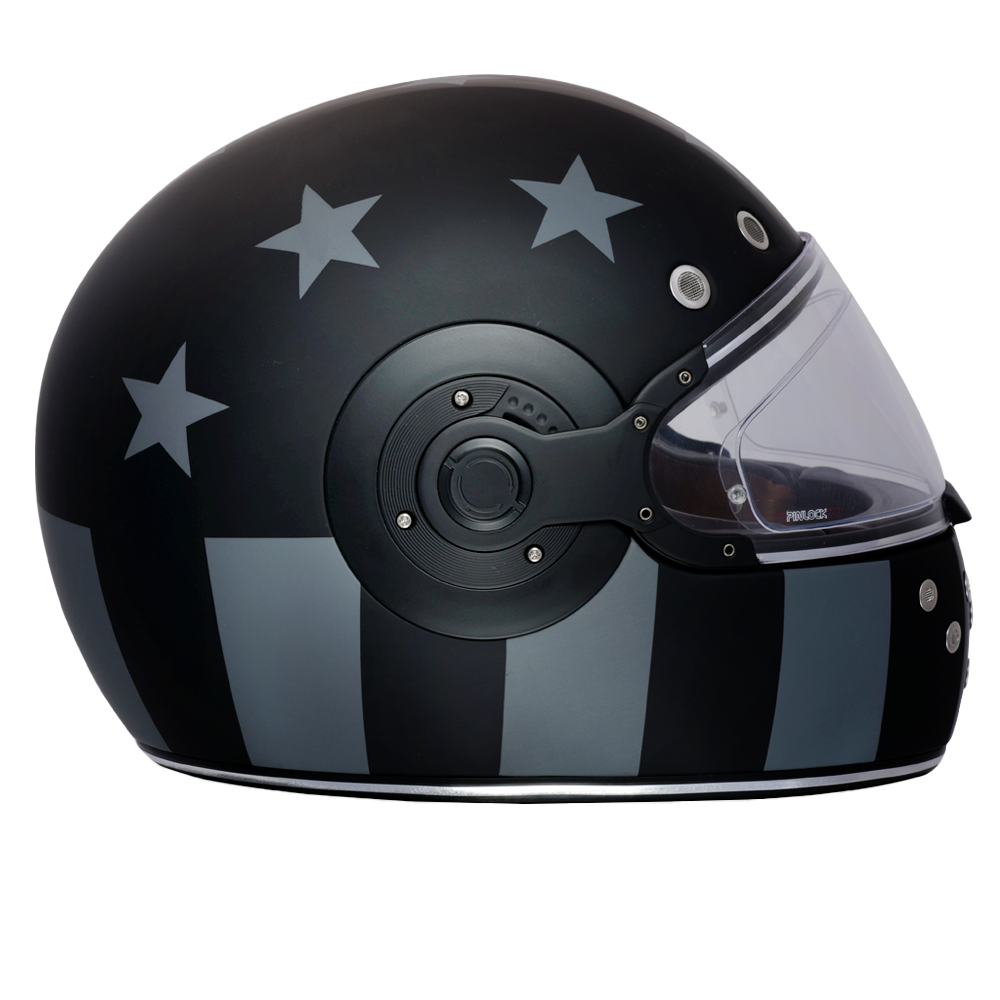 DOT Daytona Retro Full Face Motorcycle Helmet: Vintage Style for Men, Women, & Youth - W/ Captain America Stealth RETRO Daytona Helmets