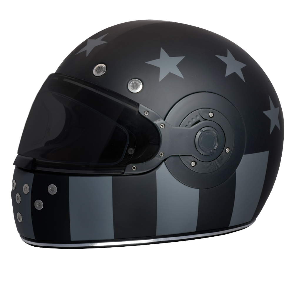 DOT Daytona Retro Full Face Motorcycle Helmet: Vintage Style for Men, Women, & Youth - W/ Captain America Stealth RETRO Daytona Helmets