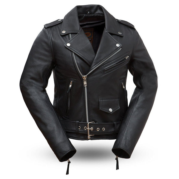 Rockstar - Women's Motorcycle Leather Jacket Women's Leather Jacket Jackets Black XS