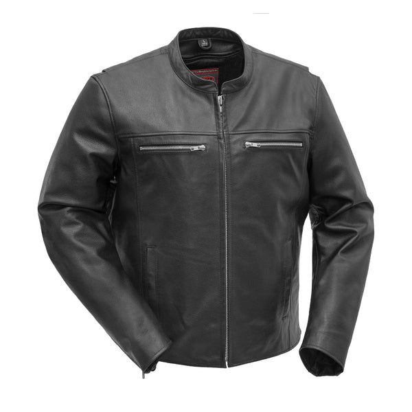 Rocky Men's Motorcycle Leather Jacket - Brown Men's Leather Jacket Jackets