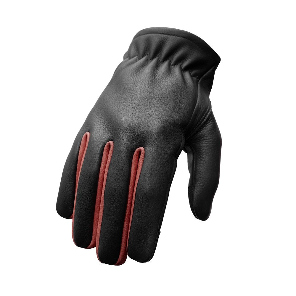 Roper Men's Motorcycle Leather Gloves Men's Gloves First Manufacturing Company Black Oxblood XS