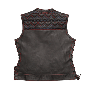 Mens Real Leather Suede Leather Vest Red Braided Black Motorcycle Clothing AUS E - Foto 9