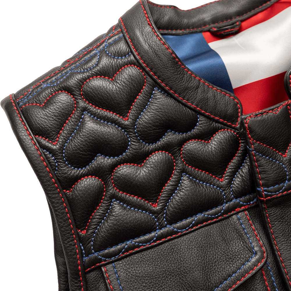 Rosie Women’s Motorcycle Leather Vest Women's Leather Vest First Manufacturing Company   