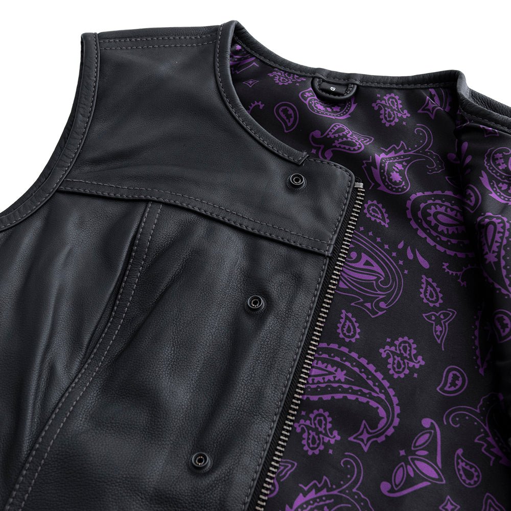 Purple leather vest best sale