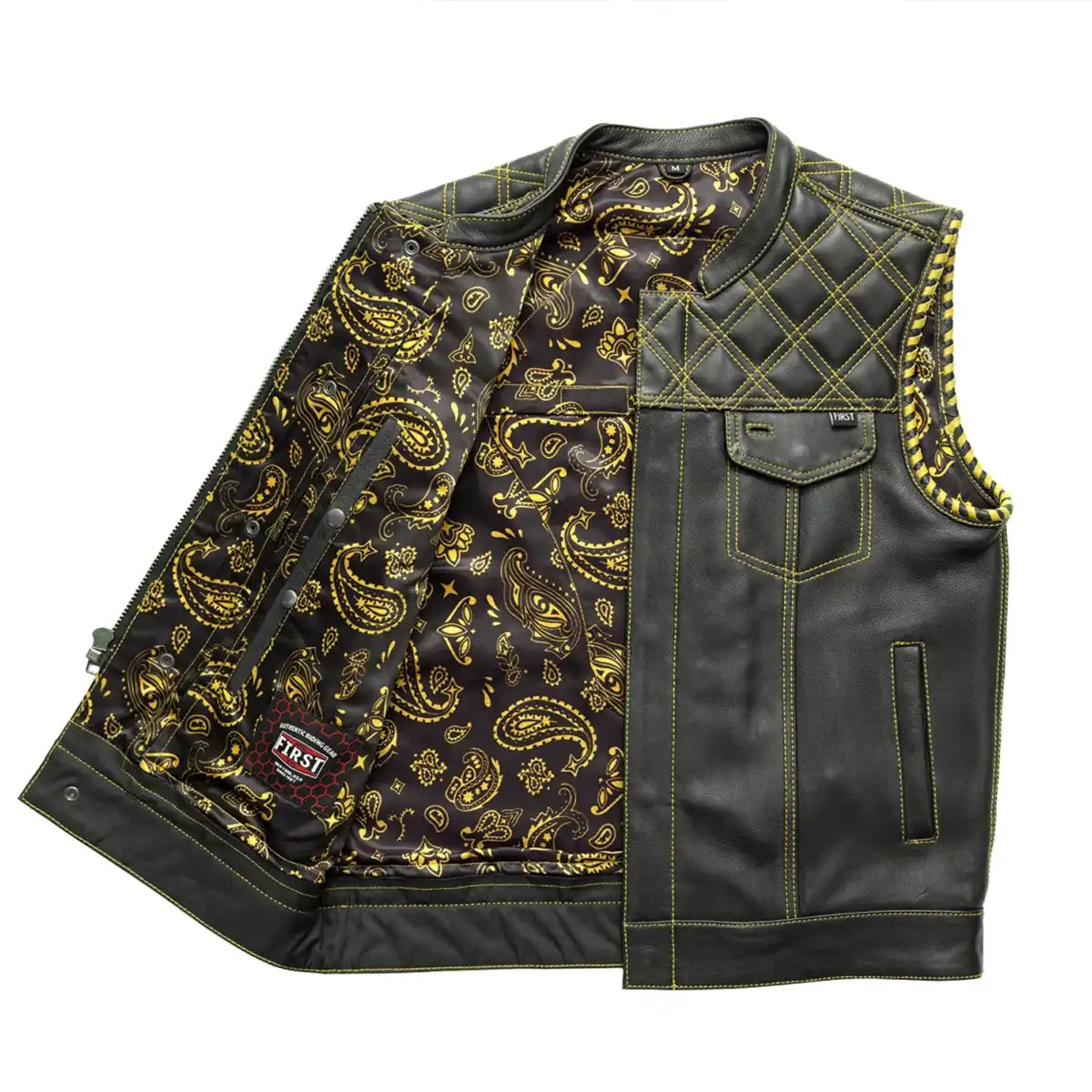 Sinister - Men's Motorcycle Leather Vest Men's Leather Vest First Manufacturing Company