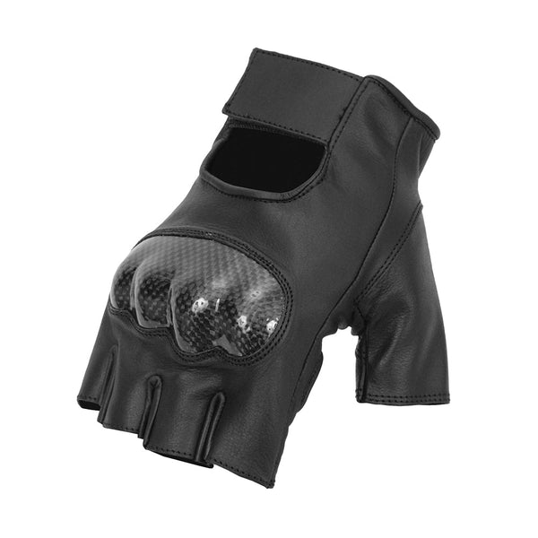 Slugger Men's Fingerless Leather Gloves Men's Gloves Accessories Black XS