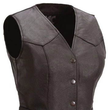 Sweet Sienna Women's Motorcycle Western Style Leather Vest
