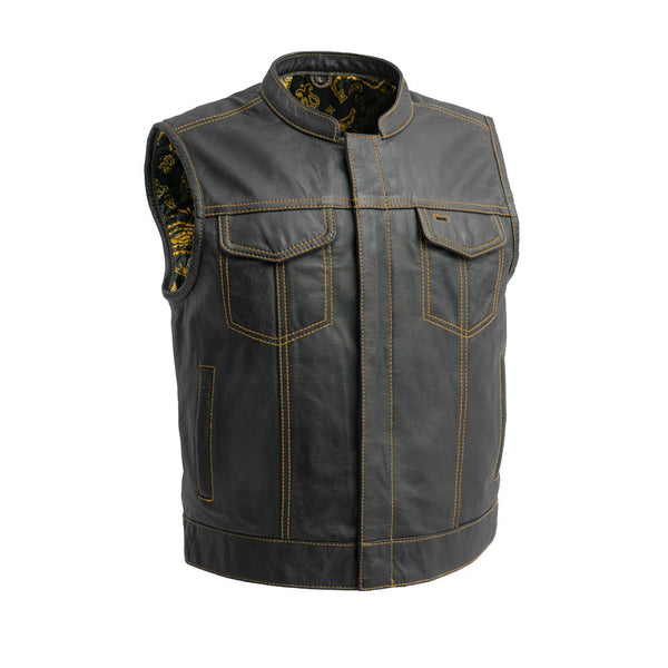 FMC First Manuf. Co Leather Vest XL With Damned Jokers Patch outlets