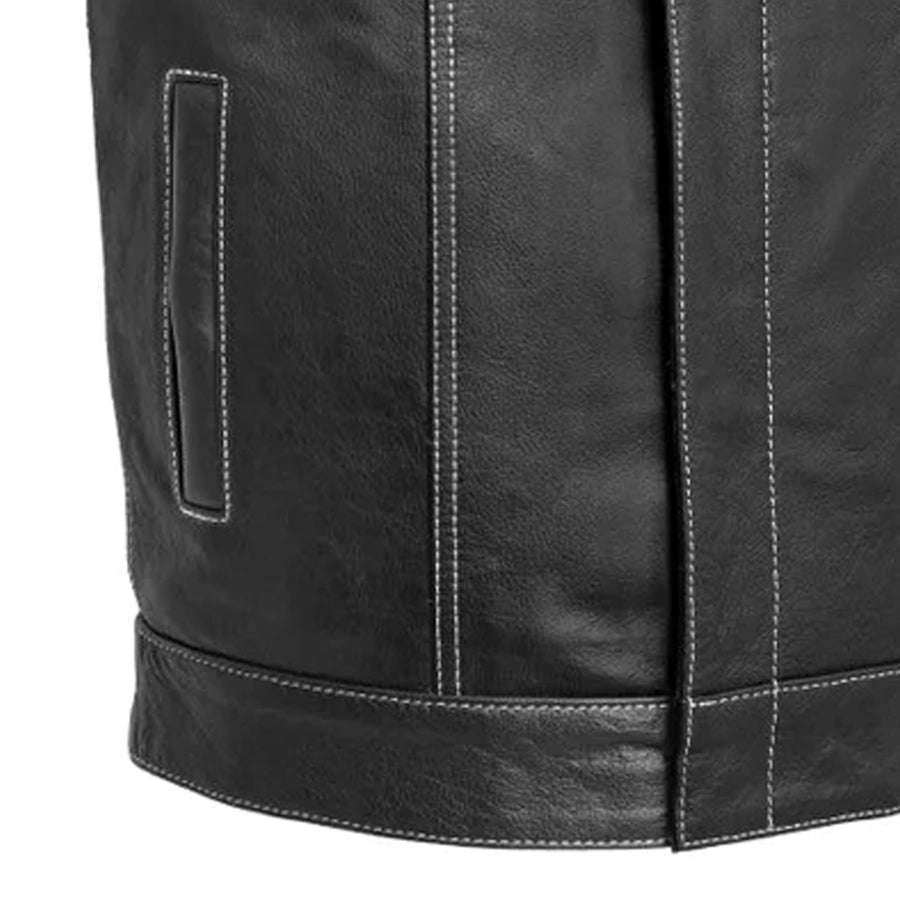 The Cut Men's Leather Motorcycle Vest - Multiple Color Options 