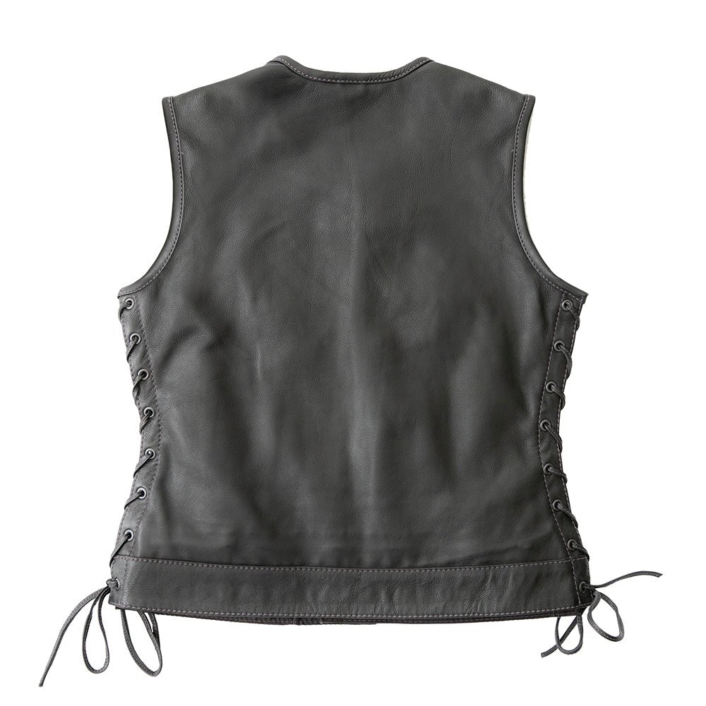 The Royal women's club-style leather vest - limited edition Factory Customs Vests
