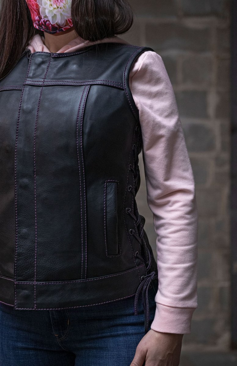 The Royal women's club-style leather vest - limited edition Factory Customs Vests