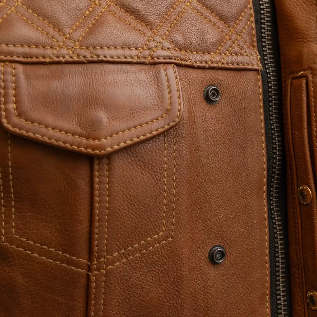 Timber Men's motorcycle leather vest (limited edition) Men's Leather Vest First Manufacturing Company