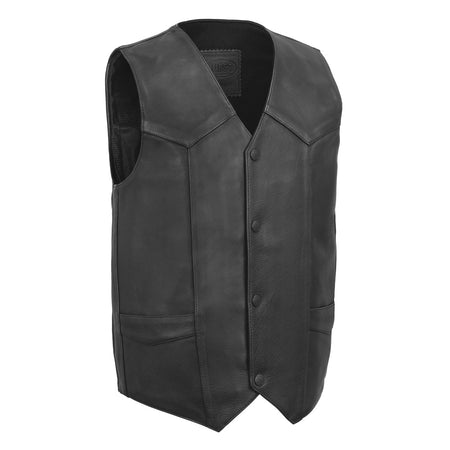 Tombstone Men's Motorcycle Western Style Leather Vest - FMC