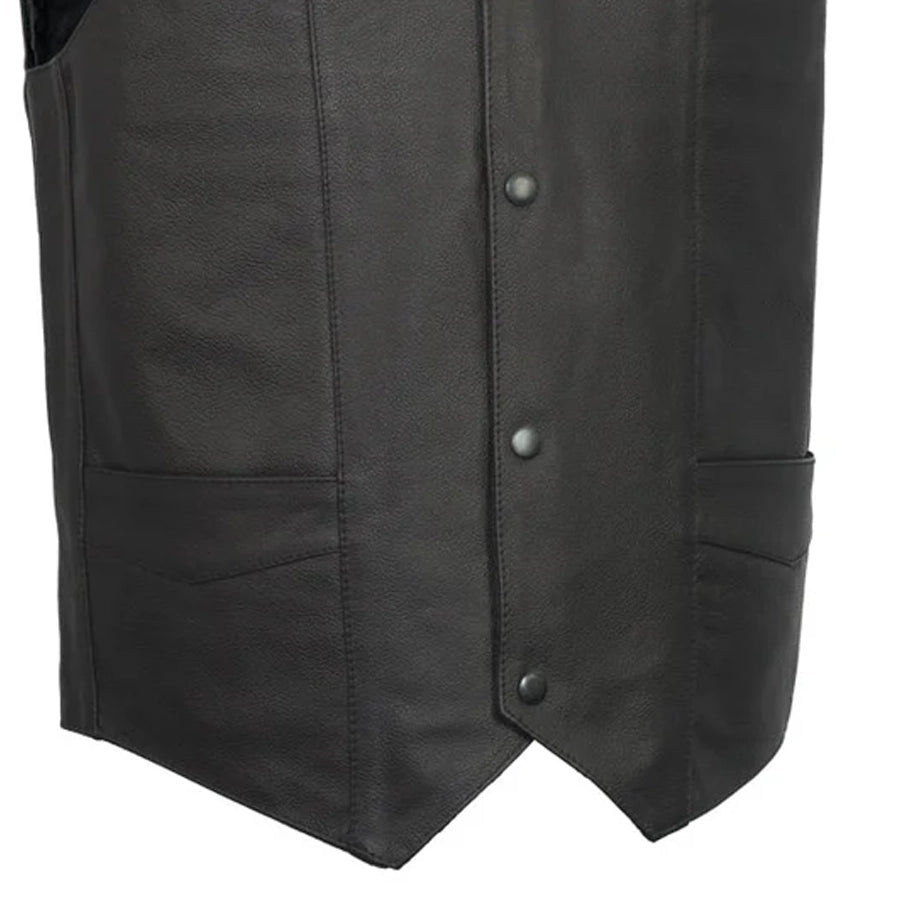 Top Shot Men's Motorcycle Western Style Leather Vest Men's Western Vest Vests