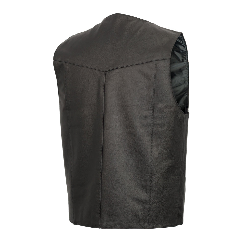 Top Shot Men's Motorcycle Western Style Leather Vest Men's Western Vest Vests