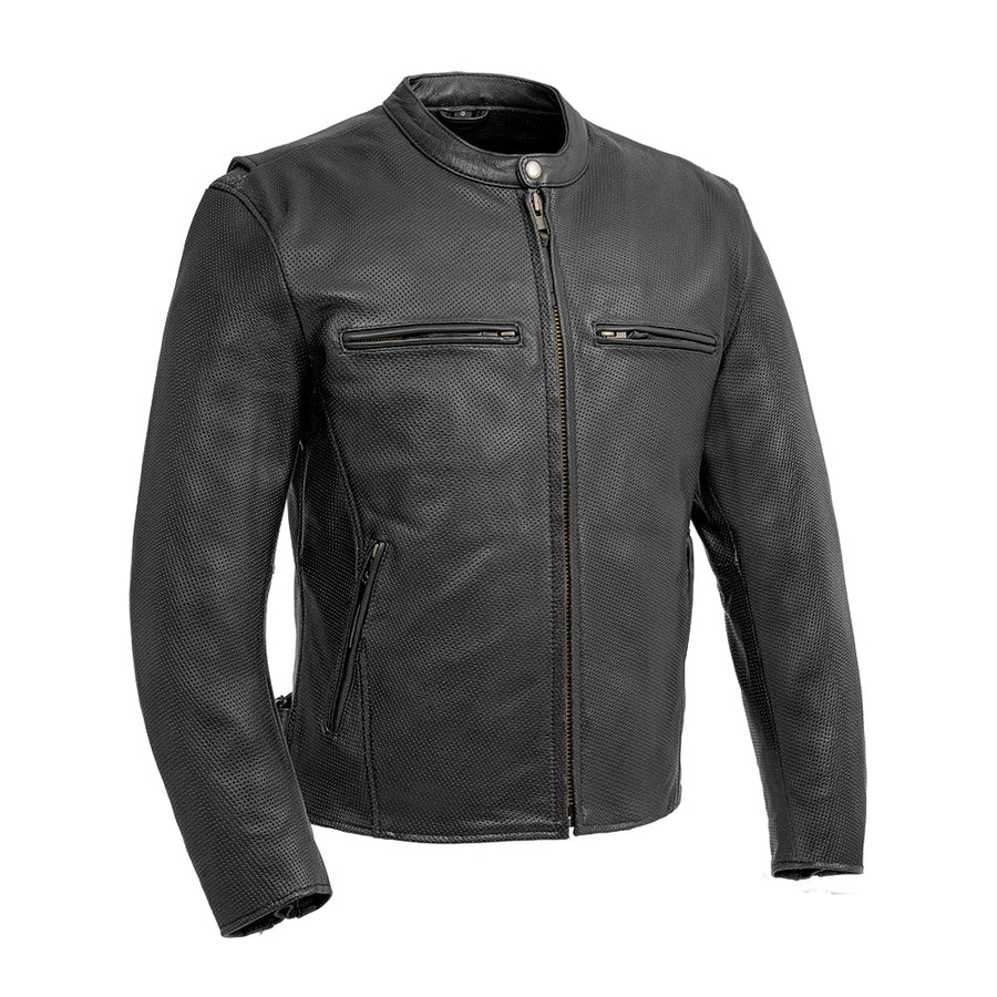 Turbine Motorcycle Perforated Leather Jacket – First MFG Co