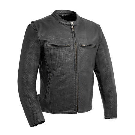 Turbine Motorcycle Perforated Leather Jacket – First MFG Co
