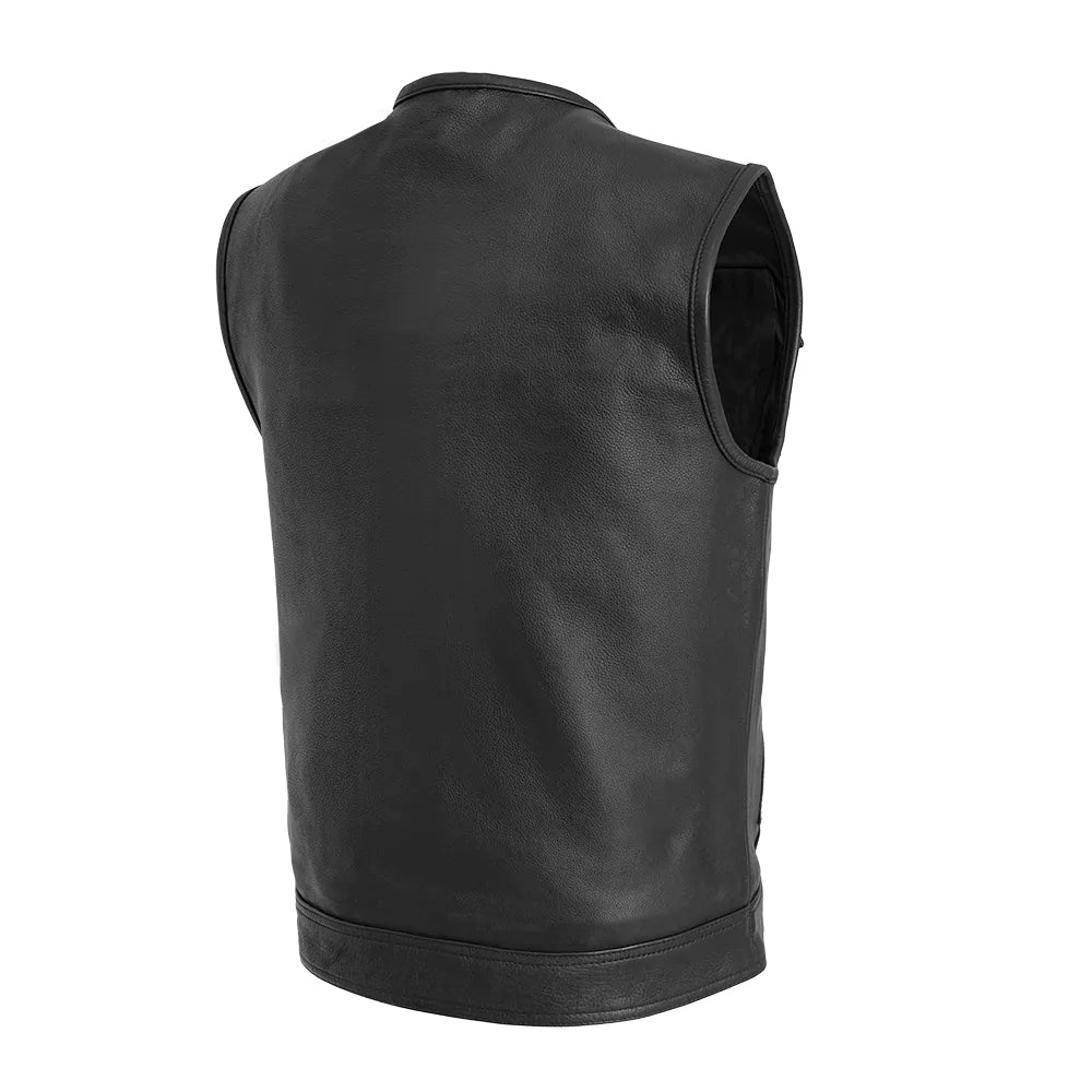 Unbeatable Men's Motorcycle Leather Vest Garage Sale First Manufacturing Company