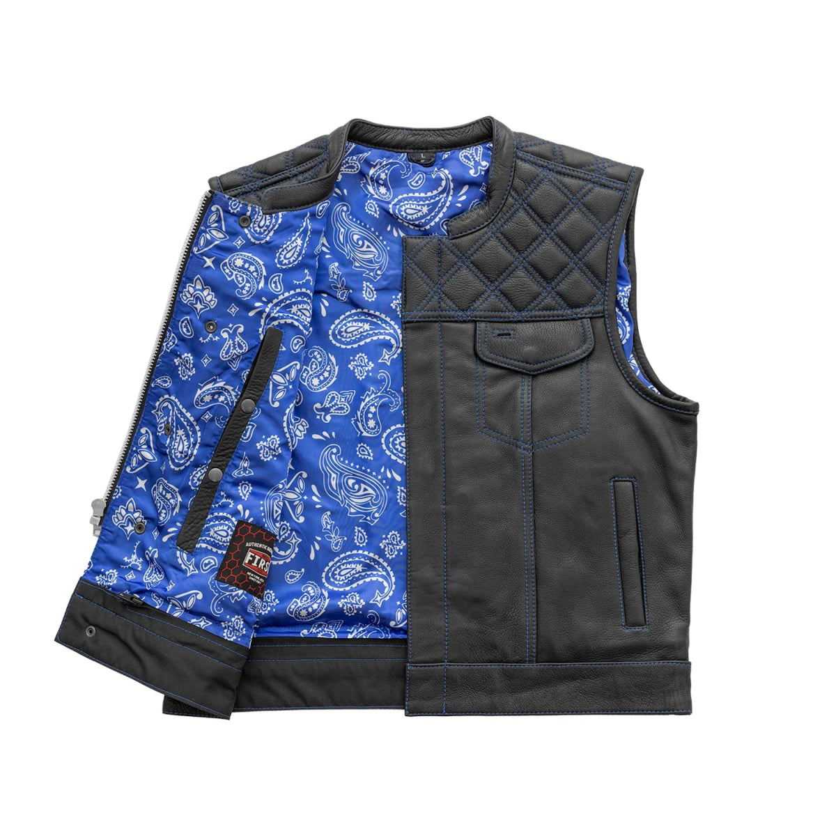 First Manafacturing Upside Men's Club Style Leather Vest - First MFG Co