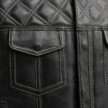 90s Black Leather Fitted Vest (S) – Holy Thrift