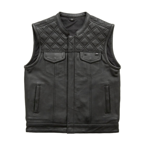 Whaler Black - Men's Club Style Leather Vest (Limited Edition) Factory Customs Vests Black S