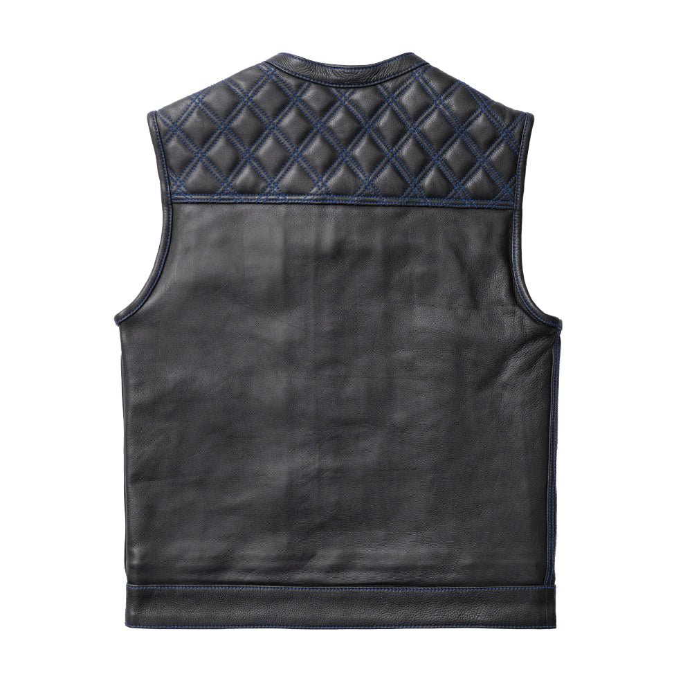 Whaler Blue - Men's Club Style Leather Vest (Limited Edition) Factory Customs Vests
