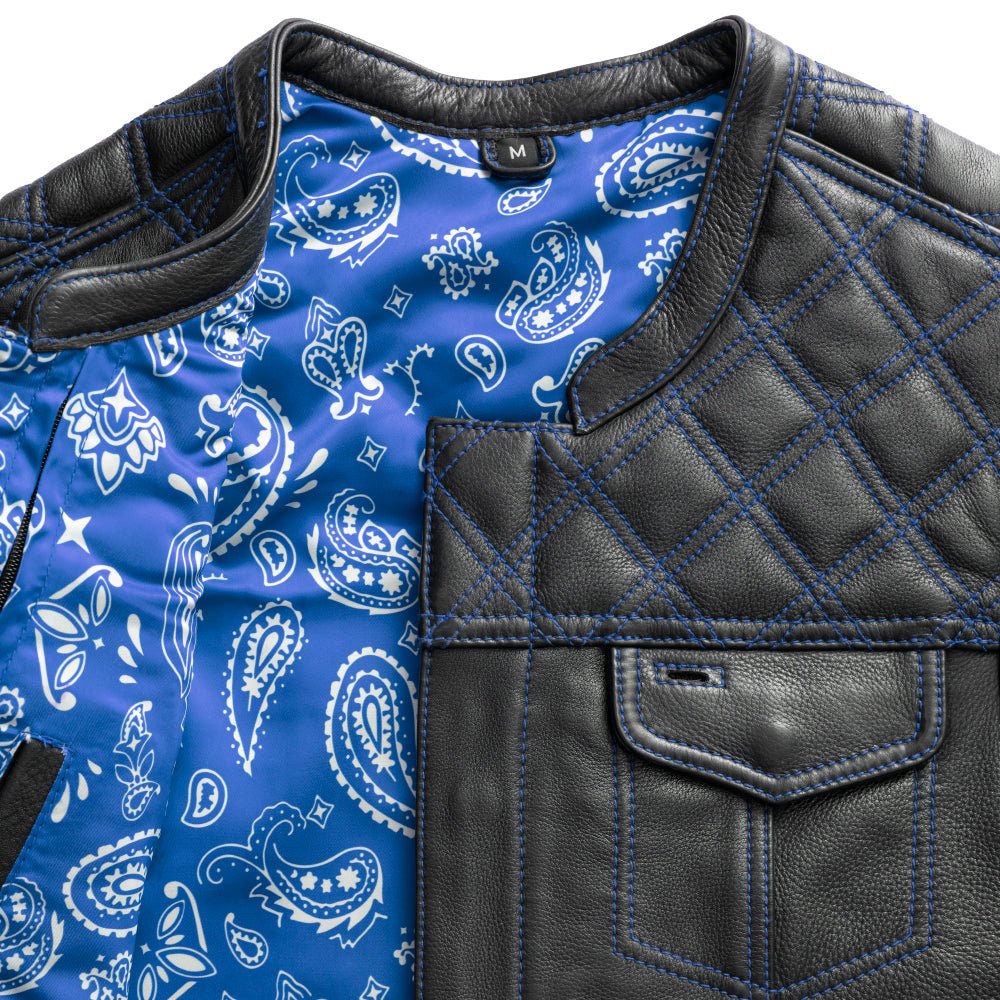 Whaler Blue - Men's Club Style Leather Vest (Limited Edition) Factory Customs Vests