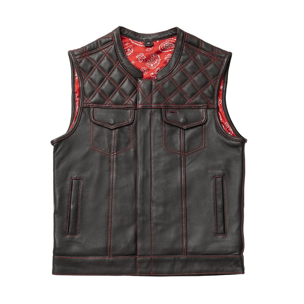 Whaler Red - Men's Club Style Leather Vest (Limited Edition) Factory Customs Vests S