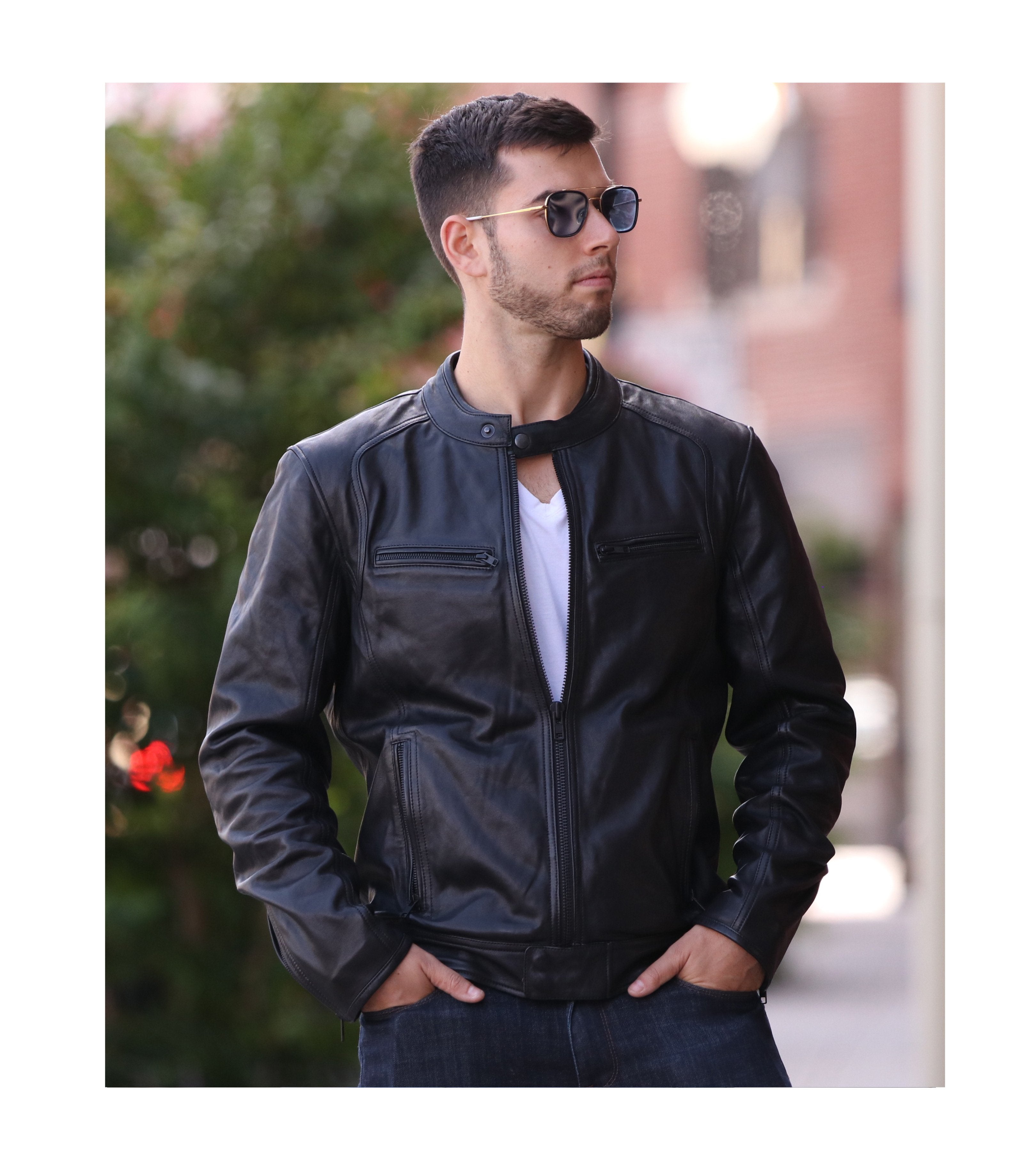 Clark Mens leather Jacket Men's Leather Jacket FMCo   