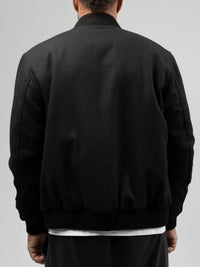 Andre Mens Varsity Leather Jacket Men's Varsity Bomber Jacker Whet Blu NYC   
