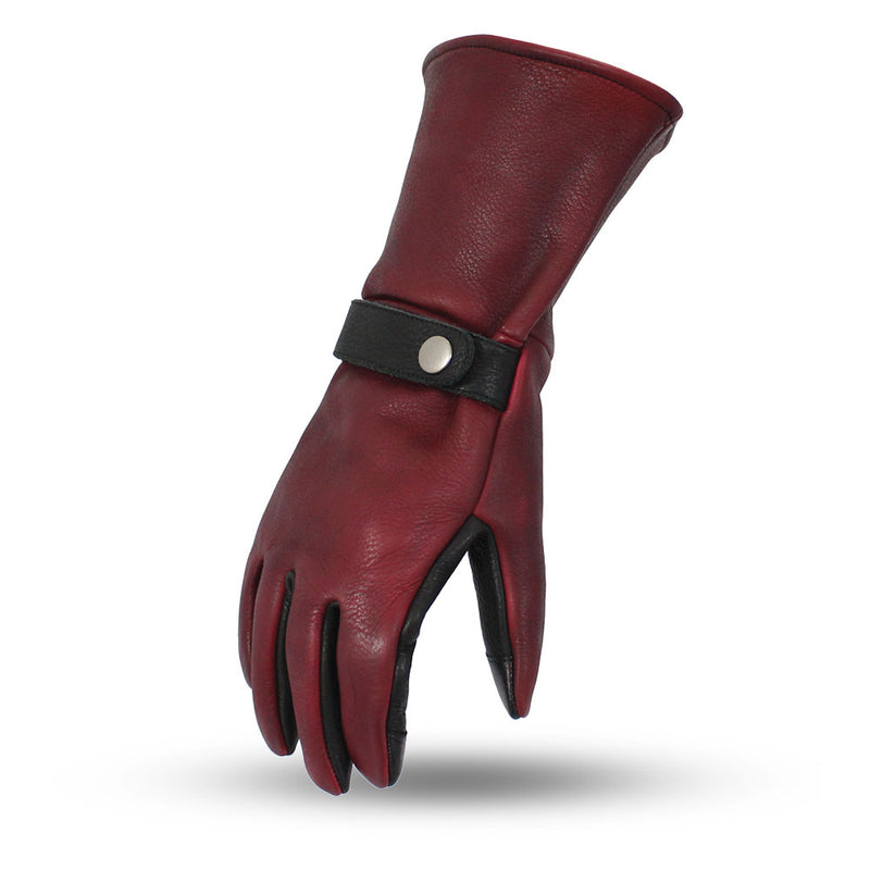 Phenom Men's Motorcycle Leather Gauntlet Men's Gauntlet First Manufacturing Company S Oxblood 