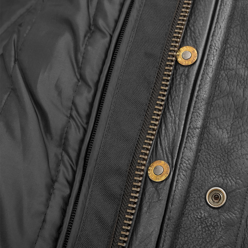Raider Men's Motorcycle Leather Jacket (Black) | FIM263 – First