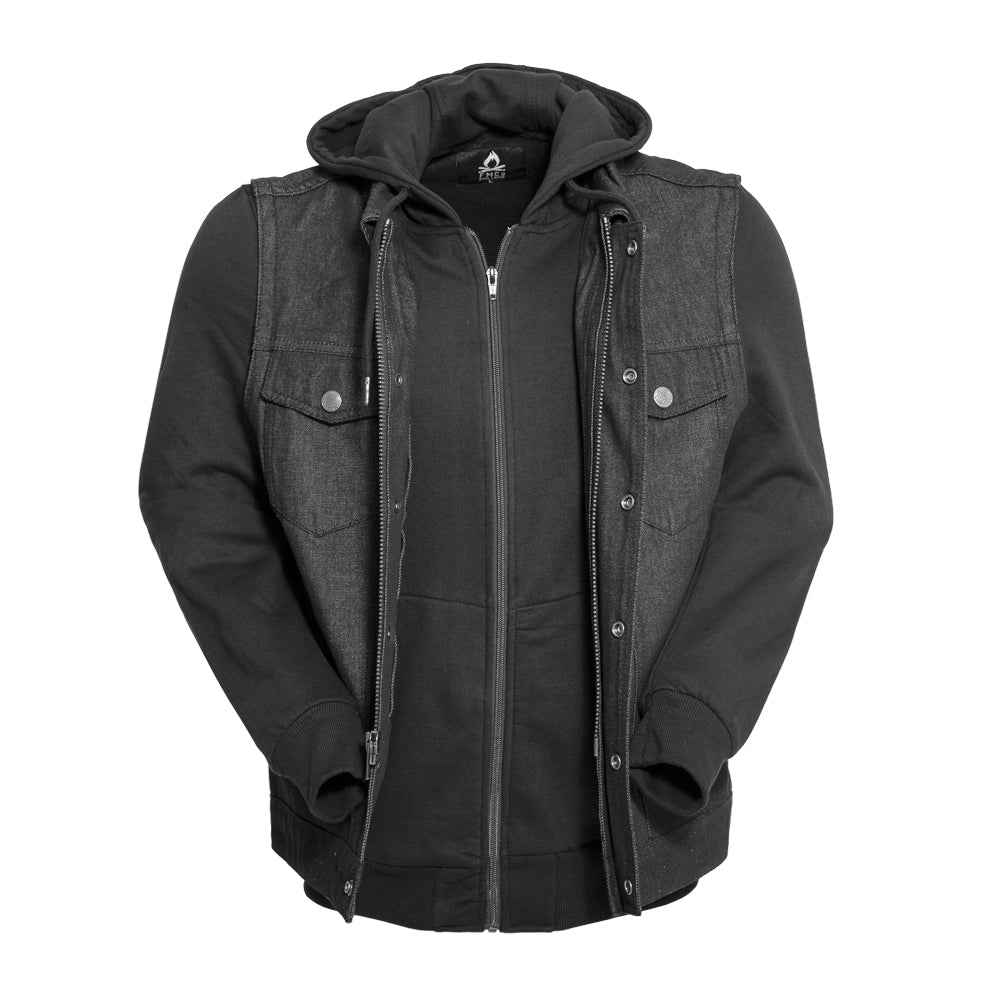 Hooded Denim Jacket - Black – Little Bipsy Collection