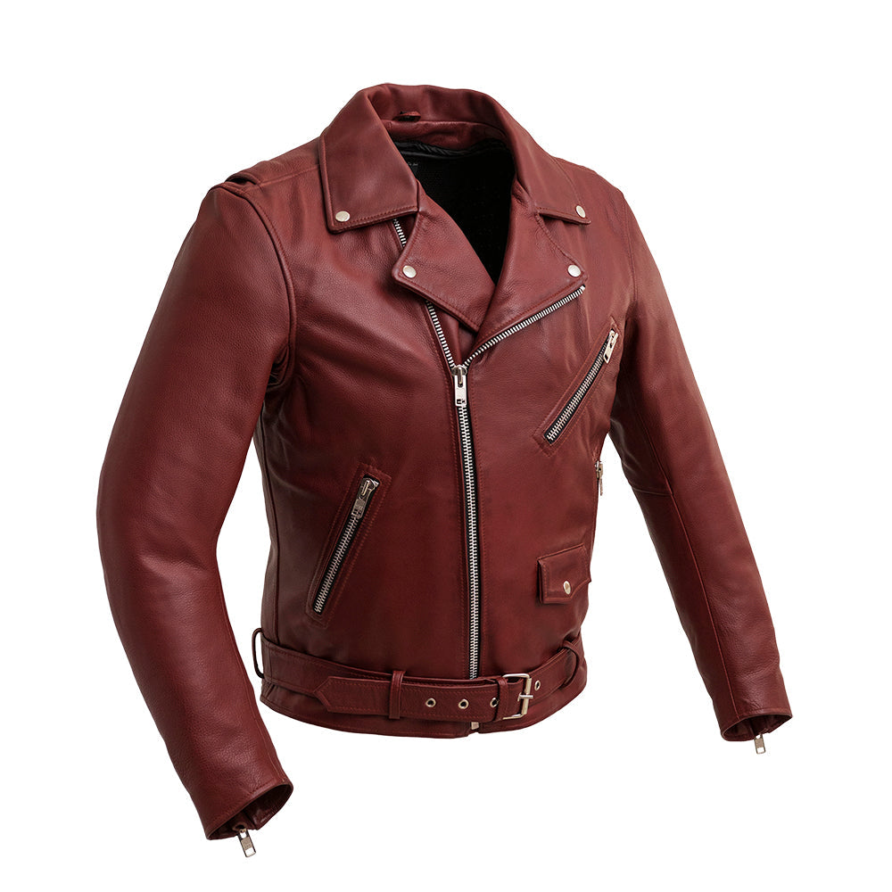 Fillmore Men's Motorcycle Leather Jacket Men's Leather Jacket First Manufacturing Company Oxblood XS 