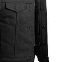 Leather Trimmed Canvas Vest Small / Black