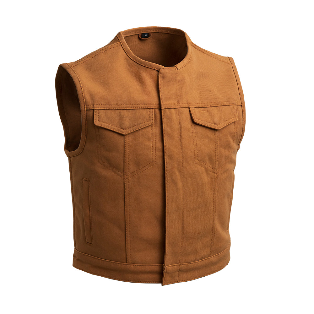 Lowside Canvas - Men's Motorcycle Canvas Vest (Tan) – First