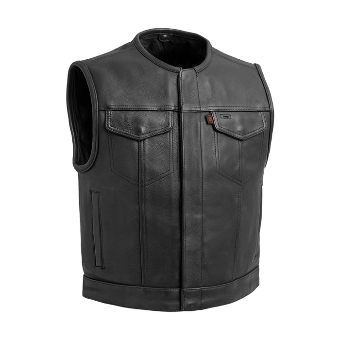 Leather Club Style Motorcycle Vest, Premium Leather Vests