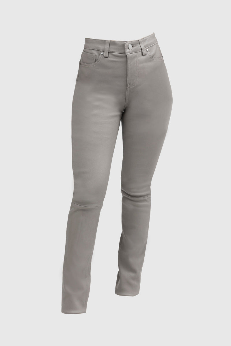 Arya Leather Pants Mole Grey