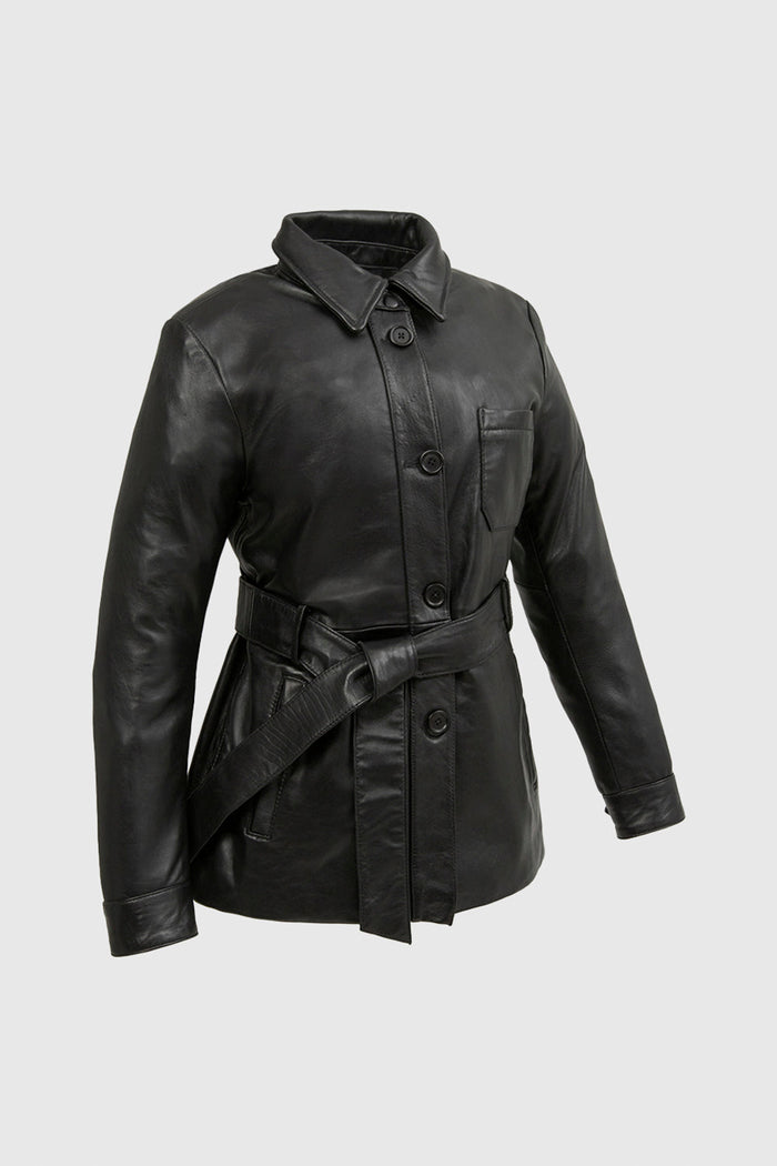 Janely Womens Fashion Leather Jacket Women's New Zealand Lambskin Leather Whet Blu NYC XS Black 