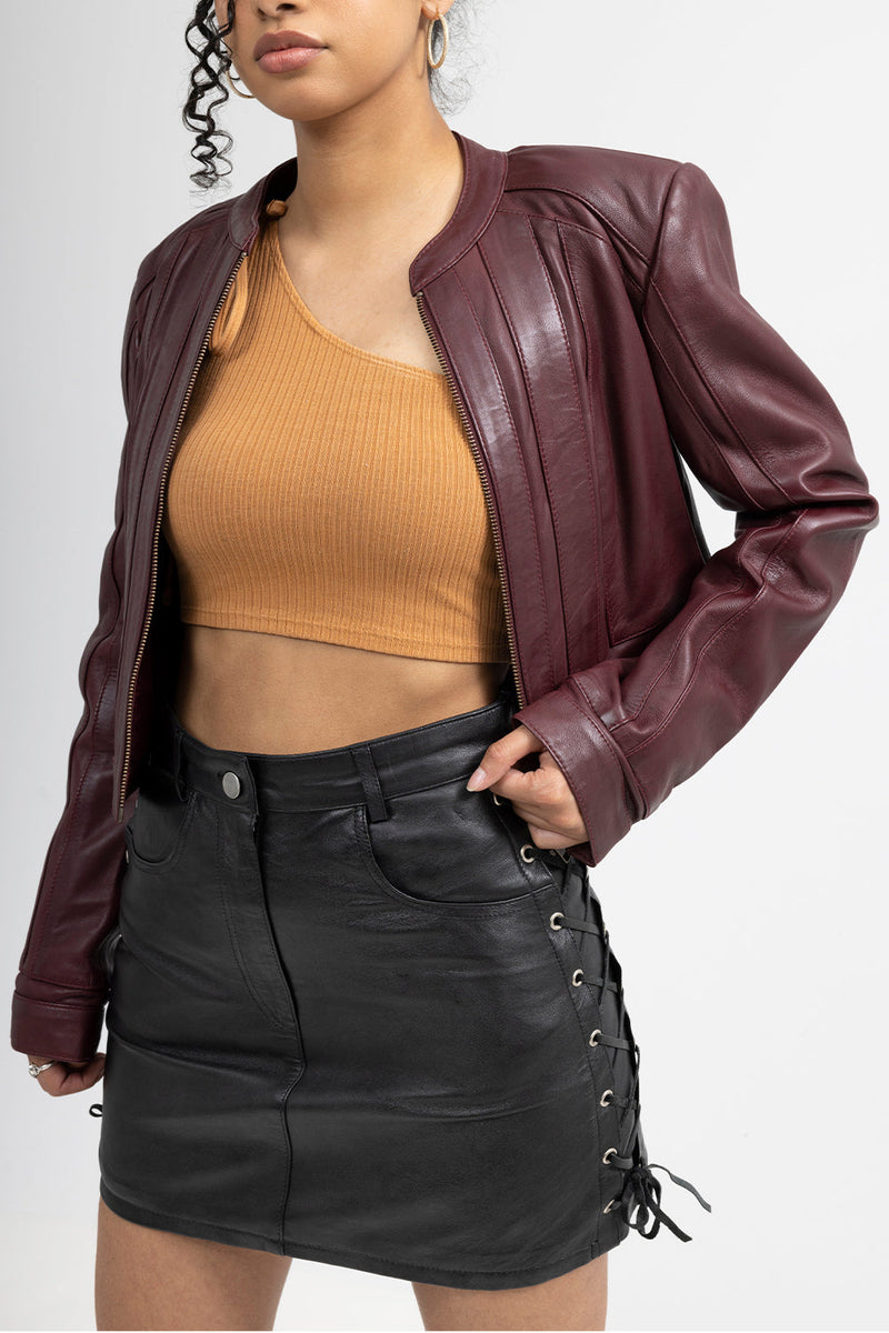 Pixie Womens Fashion Leather Jacket Women's Leather Jacket Whet Blu NYC   